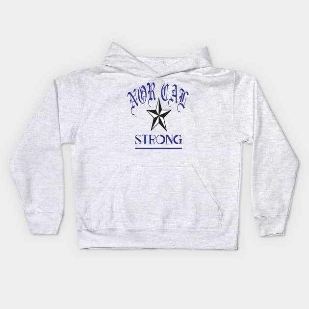 NOR CAL STRONG DESIGN #1-BLUE/WHITE BORDER Kids Hoodie by SELcustoms